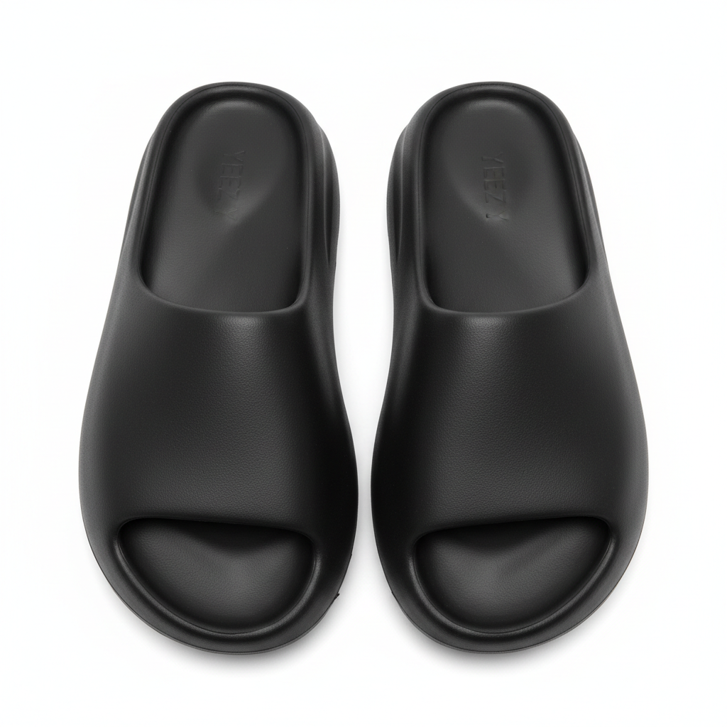 Yeezy Slides Black top view