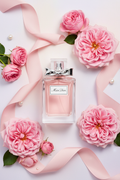 Miss Dior perfume bottle with roses